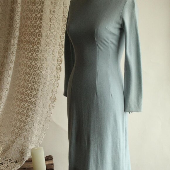Vintage 1960s Wiggle Dress, Jonathan Logan Blue Wool Dress, Chumley Sportswear - Picture 9 of 13
